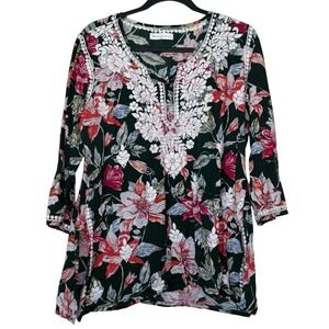 House of Chikankari Floral Tunic Embroidered 3XL Boho Kurta Grandma Chic